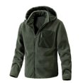 thumbnail image 1 of Mens Plain Fleece Jacket Zip-Up Pocket Work Outdoor Warm Hooded Coat Reversible, 1 of 8