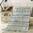 thumbnail image 2 of Green Grey Wooden Flannel Blanket for Bed, Farmhouse Vintage Stripes Soft Cozy Warm Couch Throw Blanket, Lightweight Fluffy Plush Bedding Blankets for Sofa Decor All Season 60"x80", 2 of 7