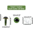 thumbnail image 3 of 70 ojos de seguridad de plástico de 10 mm para manualidades, ojos de gato amigurumi con 70 arandelas, 3 of 9