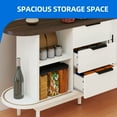 thumbnail image 4 of Dextrus Fluted Sideboard with Drawers, Modern Buffet Cabinet with Storage & Adjustable Shelves,White, 4 of 10