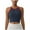 Dark Blue, variant on AherBiu Womens Sports Tank Tops with Built in Bra Sleeveless Spaghetti Strap Ribbed Cropped Yoga Tops