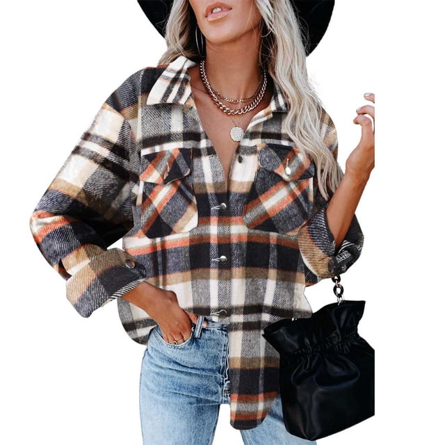 Blusas a cuadros con botones, camisa a cuadros con botones de manga larga para mujer, blusa con botones, máxima eficiencia