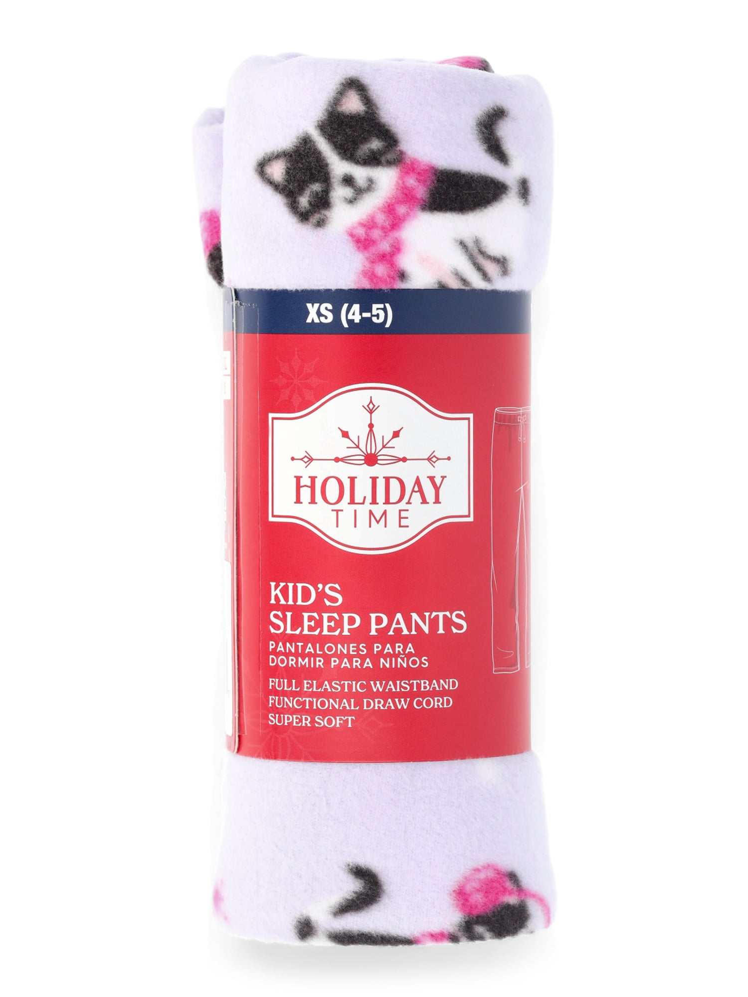 Holiday Time Kids Cozy Sleep Pants, Sizes 4-18