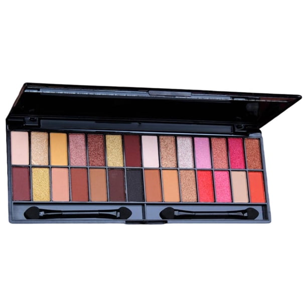 Paleta de sombras de ojos Tablero de maquillaje de 28 colores Resaltador de brillo fácil de mezclar 01 Jinwen Paleta de sombras de ojos
