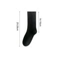 thumbnail image 6 of 5 Pairs Crew Socks for Women Ribbed Knit Slouch Boot Socks Breathable Crochet Long Piles Socks for High School, 6 of 8