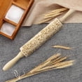 thumbnail image 1 of EGNMCR Christmas Rolling Pin Engraved Carved Wood Embossed Rolling Pin Kitchen Tool Rolling Pin, 1 of 2