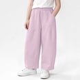 thumbnail image 2 of Mwjwdo Big Kids Boys & Girls Simple Elastic Waist Pants, Solid Long Trousers with Pockets, Relaxed Casual Bottoms Pink 14 Years, 2 of 7