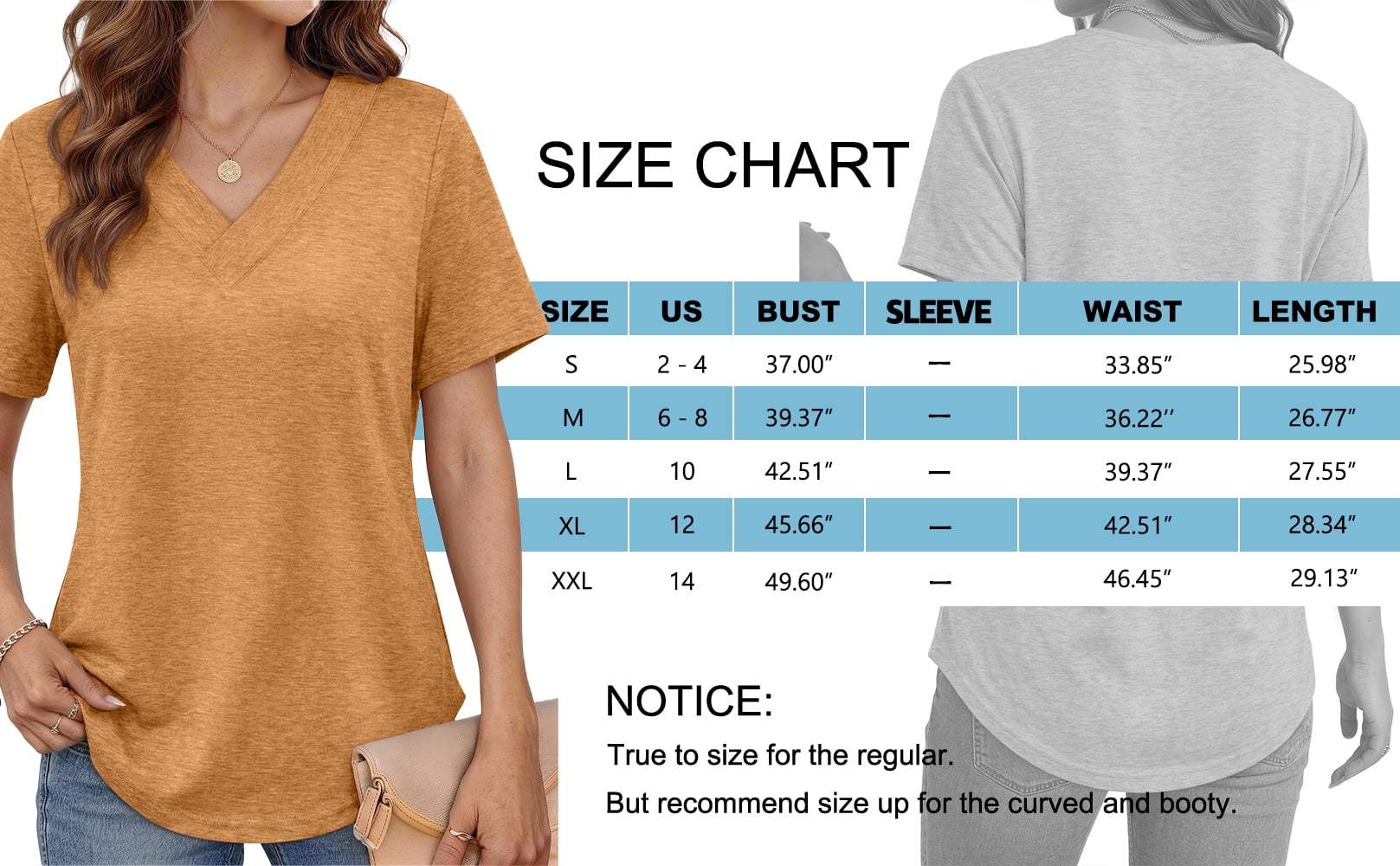 MOSHU Deep V Neck Womens Tops Curved Hem Shirts for Women Fashion Trendy Blouses Casual Loose Fit Tees Tops
