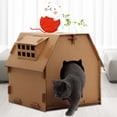 thumbnail image 4 of Corrugated Paper Cat House Sturdy Cat Scratch House Kitten Cardboard House, 4 of 10