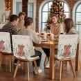 thumbnail image 5 of Merry Christmas Chair Covers Set of 4 Western Boots Botanical Leaves Poinsettia Linen Chair Back Covers Stretch Removable Washable Slipcovers Protector for Dining Room Kitchen Party Decor, 5 of 5