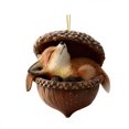 thumbnail image 1 of Adornos de bellotas del bosque acogedor. Decoración colgante de animales en acrílico 2D para árbol de Navidad. Decoración para fiestas con temática del bosque y para el hogar., 1 of 7