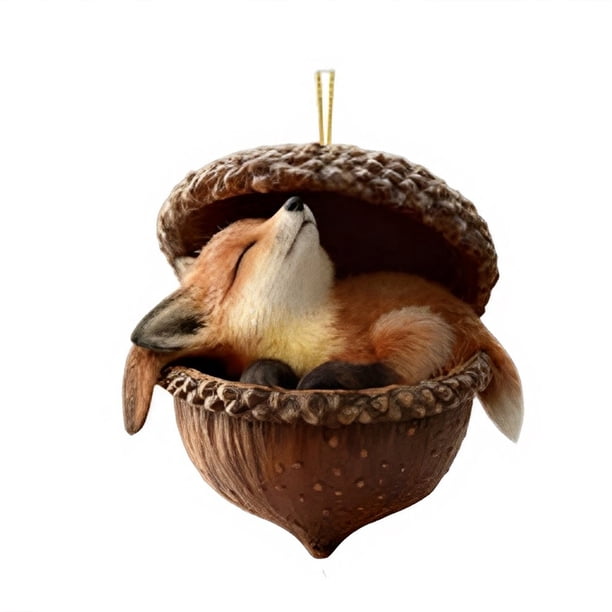 Adornos de bellota de bosque acogedores, acrílicos 2D, para colgar en el árbol de Navidad, fiestas temáticas de bosque, decoración del hogar