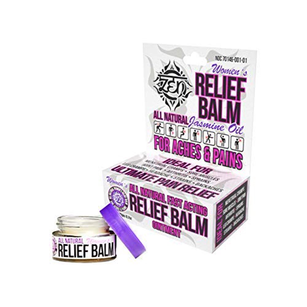 ZEN Women's Relief Balm All Natural Pain Relief w/ Jasmine Oil, 0.7 Oz