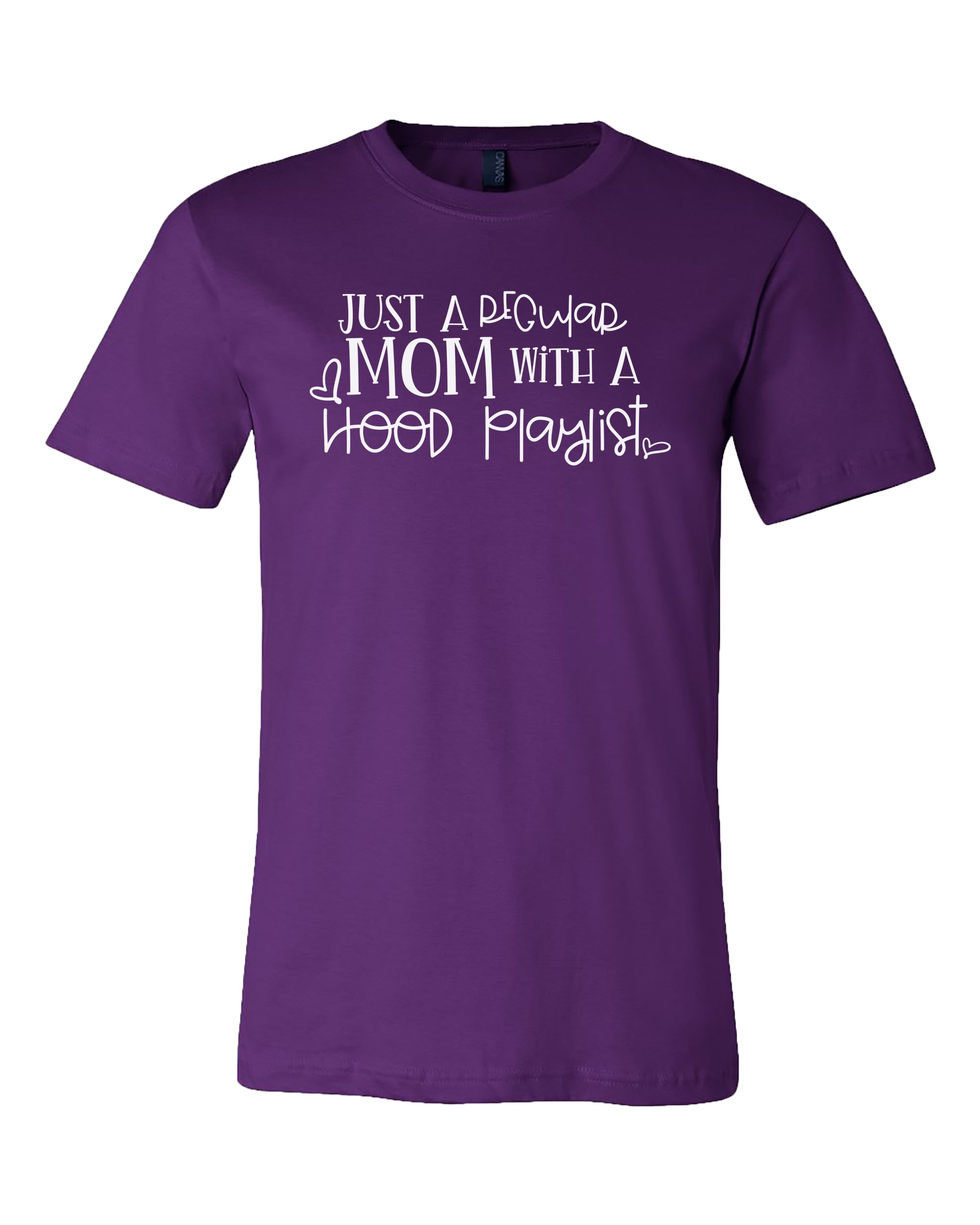 Funny Regular Mom Hood Playlist Adult Short Sleeve Jersey Tee Shirt Aqua - Picture 21 of 27