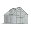 Palram - Canopia Essence 8' x 12' - Polycarbonate/Aluminum Walk-In Greenhouse - Silver - with 2 Roof Vents