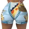 thumbnail image 2 of Haiem Giraffe Come Out From Zipper No Front Seam Biker Shorts for Women Yoga Workout Gym Bike Shorts with Tummy Control Moisture-Wicking-XX-Large, 2 of 9