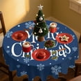 thumbnail image 2 of Luoshdecor Round Christmas Tablecloth,Plaid Reindeer Snowflakes Table Cover for Indoor Party Winter Holiday Kitchen Christmas Decorations 60 in, 2 of 6