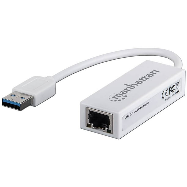 Adaptador Manhattan de USB 3.0 a Gigabit Ethernet 10/100/1000 Mbps. Manhattan 506847