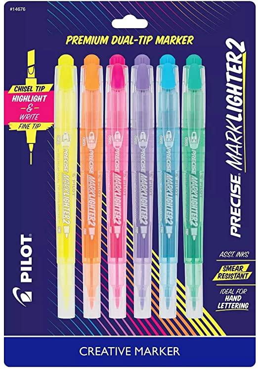 Pilot Precise Marklighter2 Dual Tip Markers Assorted Colors