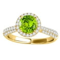 thumbnail image 2 of Mauli Jewels Rings for Women 1.20 Carat Diamond And Round Shaped Peridot Ring 4-prong 10K Yellow Gold, 2 of 7