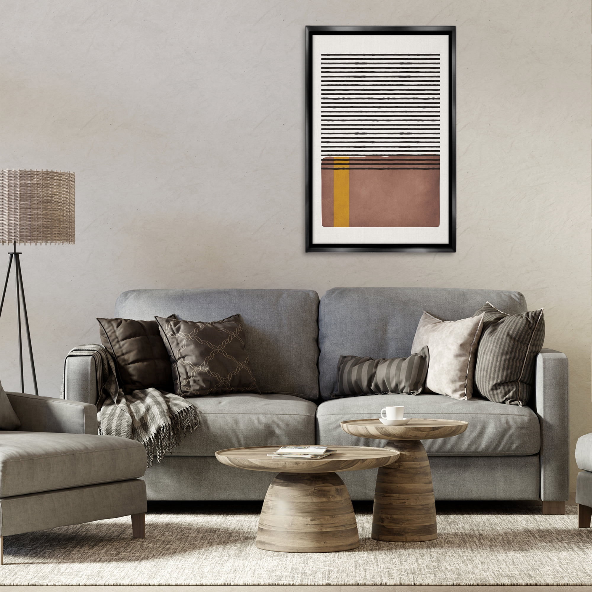 Stupell Industries Cosby Street Abstraction Abstract Painting Black Floater Framed Canvas Art Print Wall Art, 21 x 31