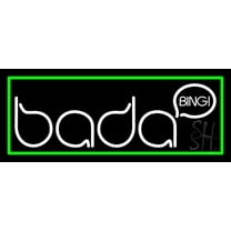 Bada Bing Strip Club With Green Border LED Neon Sign 13" Tall x 32" Wide - inches Black Square Cut Acrylic Backing, with Dimmer - Premium built indoor Sign for Strip Club, Dance club, Décor, Bar.