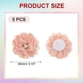 thumbnail image 2 of 3.15 en flor de gasa con strass, 5 piezas de flores de tela con perlas, grandes aplicaciones de camelia para manualidades, vestidos, ropa, diademas, decoración de bodas, rosa claro, 2 of 7