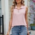 thumbnail image 5 of lmcalzta Womens Summer Tank Tops Zip Sleeveless Collared Shirts Casual Summer Lightweight Tees, 5 of 8