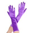 thumbnail image 1 of Elbow Length Satin Gloves, Purple, 1 of 1
