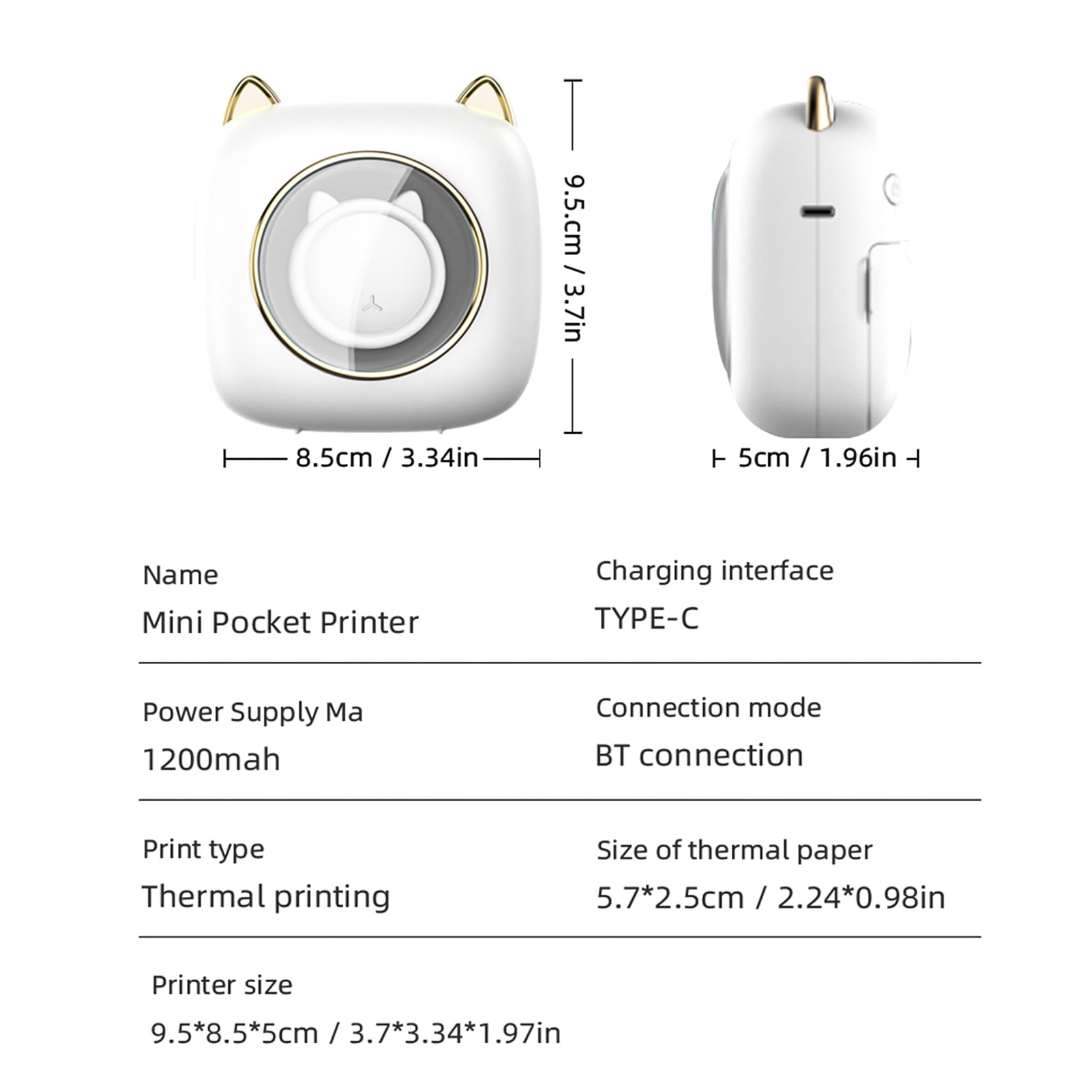 Label printer,Handcraft List Notes Pocket Printer List Notes Journal Receipt Paper Sticker Diy Handcraft List 203dpi Picture Label Bt 203dpi Picture Paper Sticker With Printer Bt 203dpi 5
