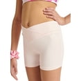 thumbnail image 4 of Justice Nylon Spandex Crossover Waist Dance Shorts for Girls, Sizes 2XS-XL, 4 of 5