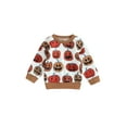 thumbnail image 1 of xiaxaixu Chandails en Molleton d'Halloween pour Filles, Manches Longues, Col Rond, Imprimé Citrouille, 1 of 7