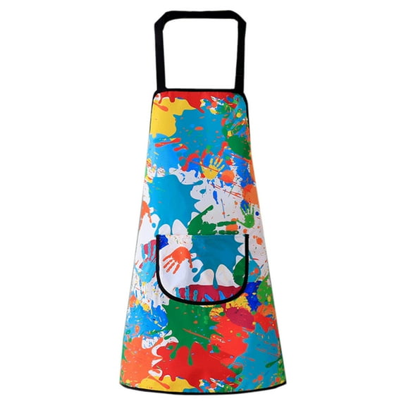YaoZQ Small Kids Art Apron Waterproof Painting Smock with Sleeve Protectors Toddler Drawing Bib for School Craft Age 3-5 Years 20.9 inch