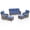 Gray/Blue, variant on Jentlehouse 5-Piece Outdoor Patio Furniture Set,Rattan Patio Set Outdoor 3-Seat Couch Set with Swivel Chairs and Ottomans,Outdoor Conversation Furnitures for Porch Balcony Deck