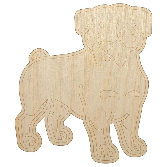 Rottweiler Rottie Standing Dog Wood Shape Unfinished Piece Cutout Craft DIY Projects - 4.70 Inch Size - 1/4 Inch Thick