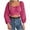 Hot Pink, variant on Womens T Shirts, Women's T-Shirt for Women Casual Sleeve Tie Waist Chiffon Top with Navel Front Red1 M