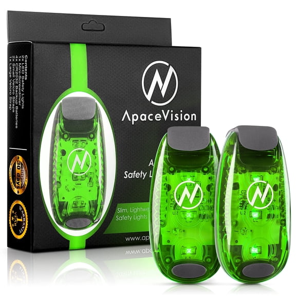 Luz de seguridad LED Apace Vision, paquete de 2, clip-on con luz estroboscópica