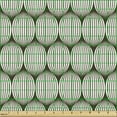 thumbnail image 2 of Ambesonne Abstract Fabric by the Yard Upholstery, Ogee Circular Duo-Tone, 1 Yard, Olive Green Off White, 2 of 5