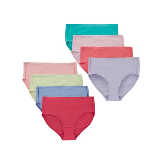 Hanes Ultimate Pure Comfort Girls' Microfiber Brief Underwear, 8-Pack Assorted 12
