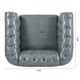 thumbnail image 6 of Chesterfield Faux Leather Sofa, 1 Seater Upholstered Tufted Single Couch with Removable Cushions Rubber Wood Legs for Living Room Bedroom Apartment, 6 of 14