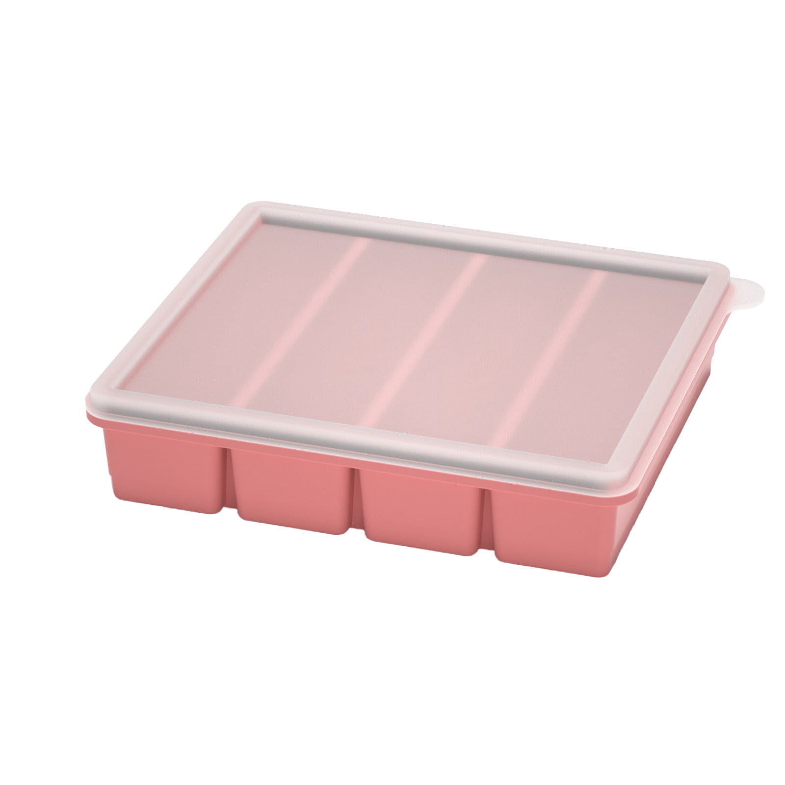 Yannianjz 5Pcs Large Ice Cubes Silicone Molds, Food Grade BPA-Free Ice Tray, Ice Making Box with Lid for Refrigerator, Freezer, Household