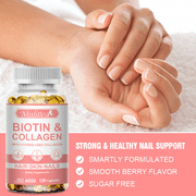 Biotin with Collagen Supplement,Hair, Skin, and Nail Support, Antioxidant Dietary Supplement, 120 Tablets