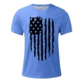 thumbnail image 3 of Men's Independence Day T-Shirt Trendy USA Flag Retro Pullover Top Soft Lightweight Short Sleeve Round Neck Casual Shirt Blue XXXXXL, 3 of 4