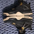 thumbnail image 5 of Ni - ke Air Jordan 4 Retro 'Royalty' Black & Gold Men's Sz 12 RARE Clean, 5 of 5