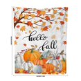 thumbnail image 3 of Lksixu Fall Throw Blanket, 51"x60" Maple Leaves & Pumpkin Print Flannel Fleece Shawl Blanket, Soft Cozy Lightweight Nap Blanket, Farmhouse Decorative Plush Blanket for Couch, Sofa, Bed, Travel, 3 of 7