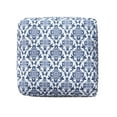 thumbnail image 4 of Ox Bay Orlando Blue/White Damask Medium Square Indoor Pouf Ottoman, 18" H x 18" W, 4 of 7