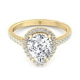 thumbnail image 3 of Ayanna - Moissanite Pear Shape Halo Lab Diamond Engagement Ring with Sidestones, 3 of 5