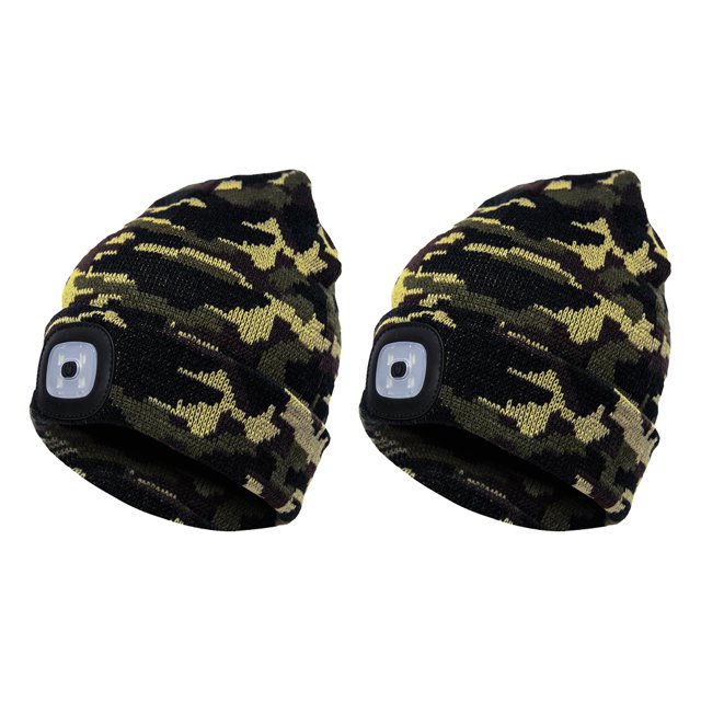 Gorro de montañismo con luz LED, 2 uds., gorro de punto con iluminación para correr, ciclismo y escalada