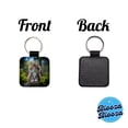 thumbnail image 4 of Norwegian Forest Cat Kitten Photo Faux Leather Square Keychain, 4 of 7