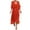 Orange, variant on Ruyang Women Boho Maxi Dress Womens Casual Summer Lace Up Maxi Dress Short Sleeve Chiffon V Neck Long Flowy Beach Dresse